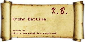 Krohn Bettina névjegykártya